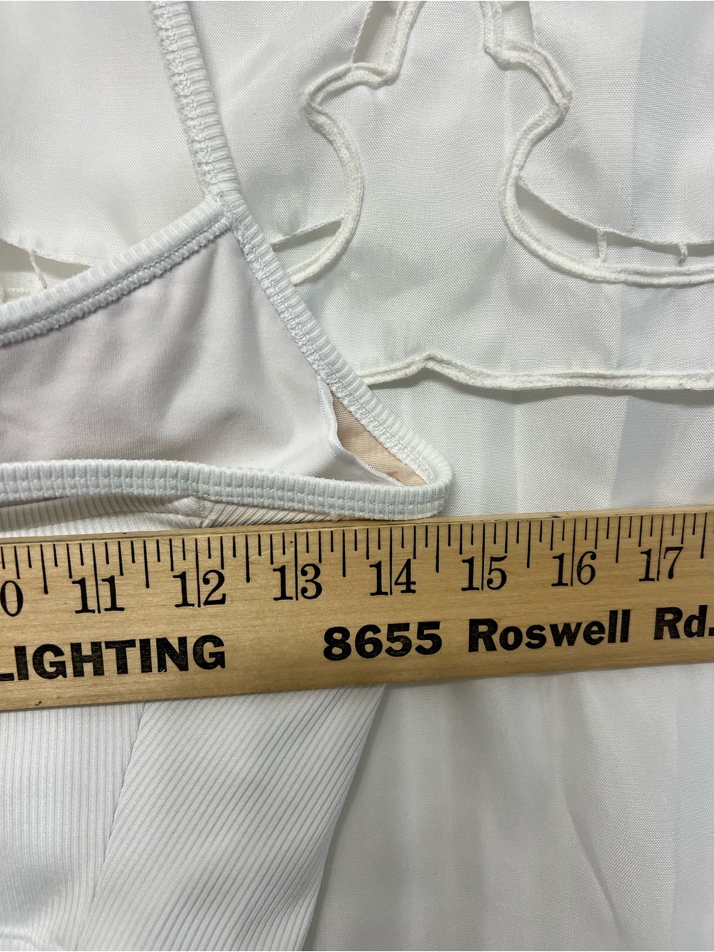 ALO Yoga Alosoft Ribbed Crop Calm Tank White Medium Strappy Back - Picture 6 of 7